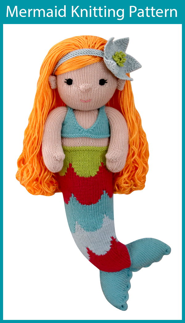 Free mermaid doll hot sale knitting pattern uk