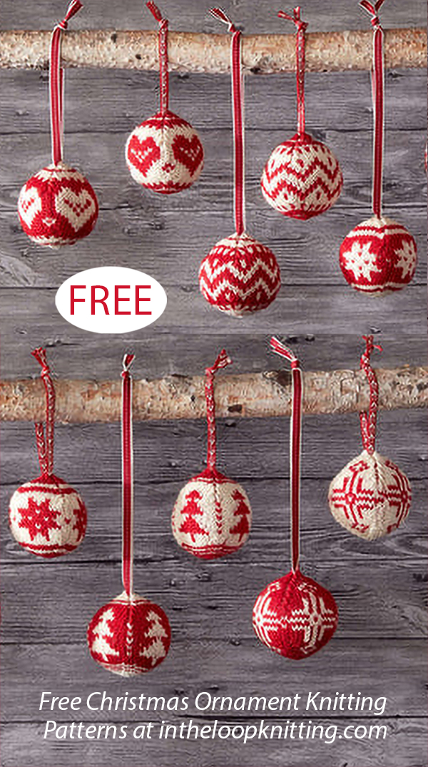 Free Christmas Tree Merry Fair Isle Knit Ornaments Knitting Patterns