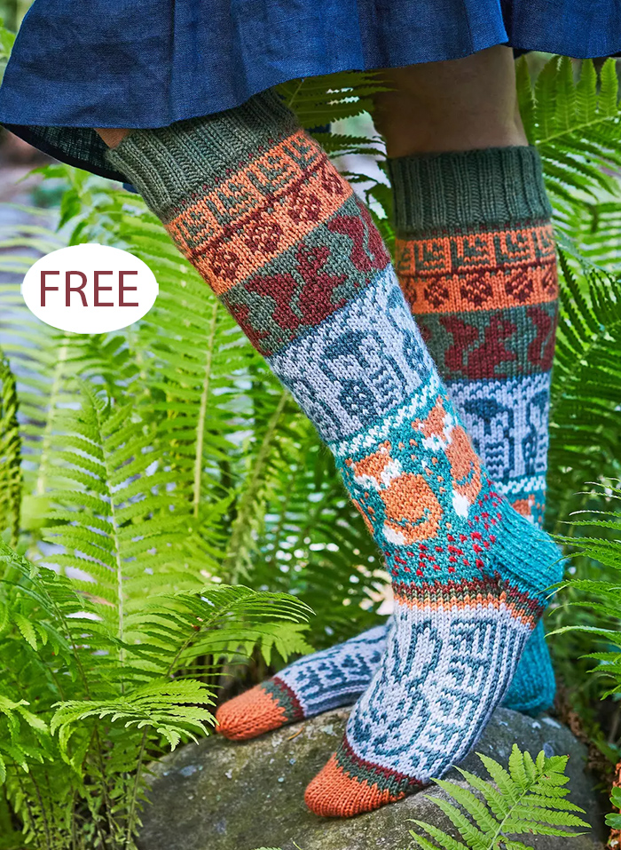 Free Knitting Pattern Forest Friends Socks
