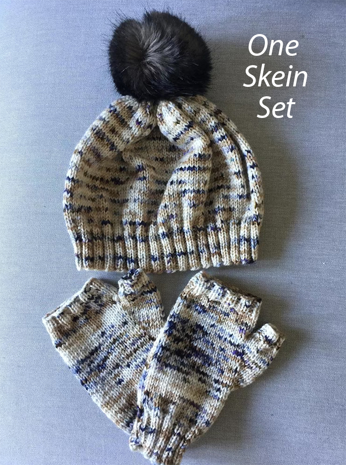 One Skein Midnight Latte Set Knitting Pattern 