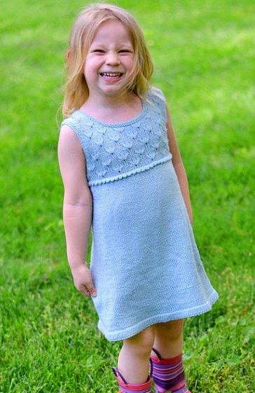 Knitting pattern for Midsummer Meadow Dress for child