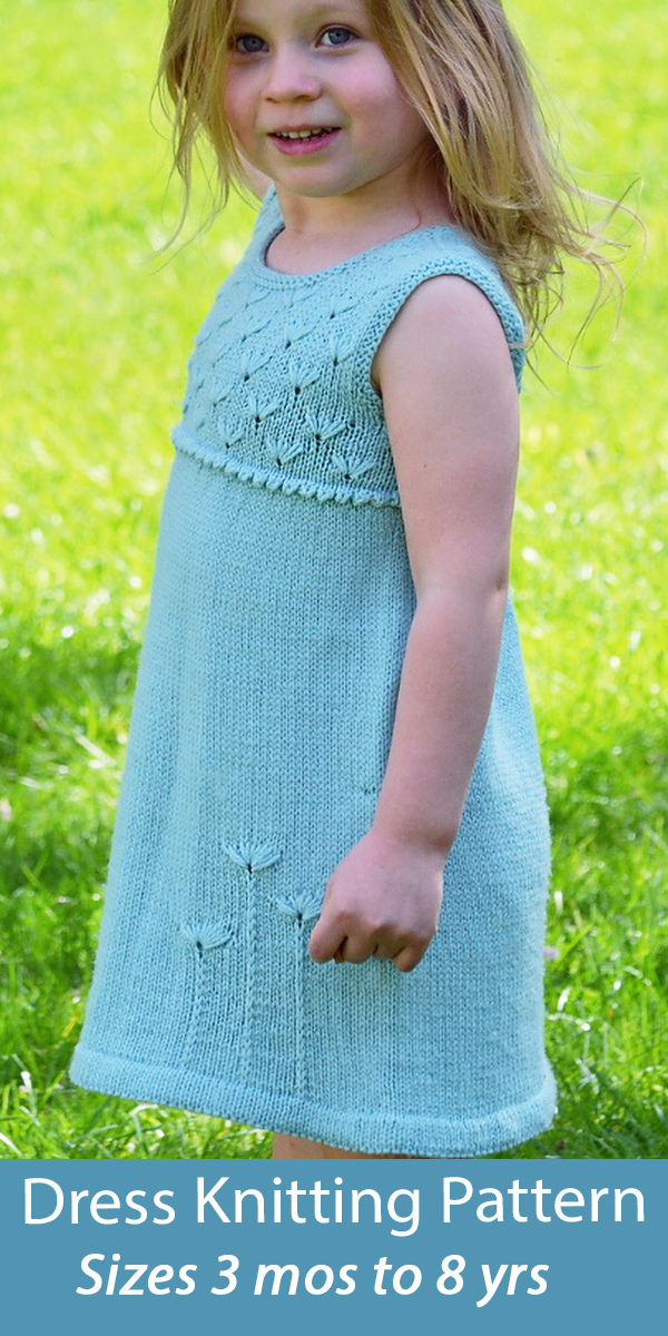 Baby or Child Dress Knitting Pattern Midsummer Meadow