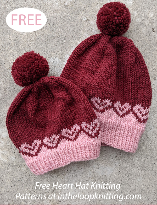 Free Milda Hearts Hat Knitting Pattern