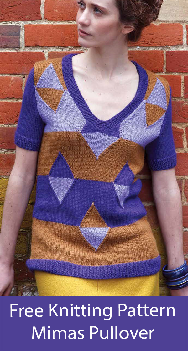 Free Sweater Knitting Pattern Mimas Pullover Tee Top Stashbuster