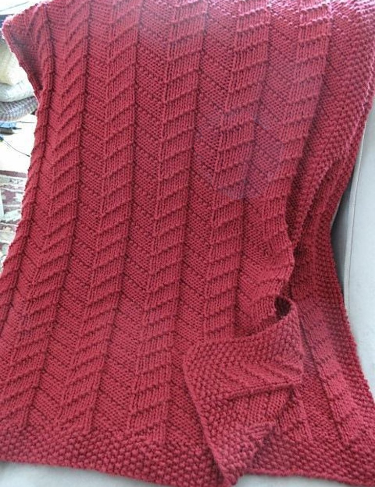 Modern Reversible Blanket Knitting Pattern - Easy to Knit with