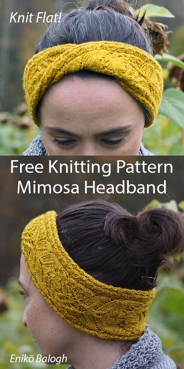 Free Mimosa Headband Knitting Pattern Knit Flat