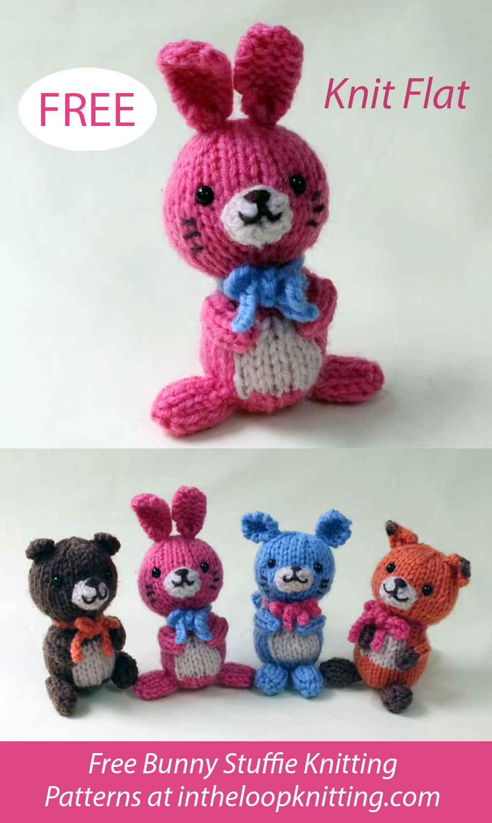 Free Animal Toy Knitting Pattern Mini Animal Mascots