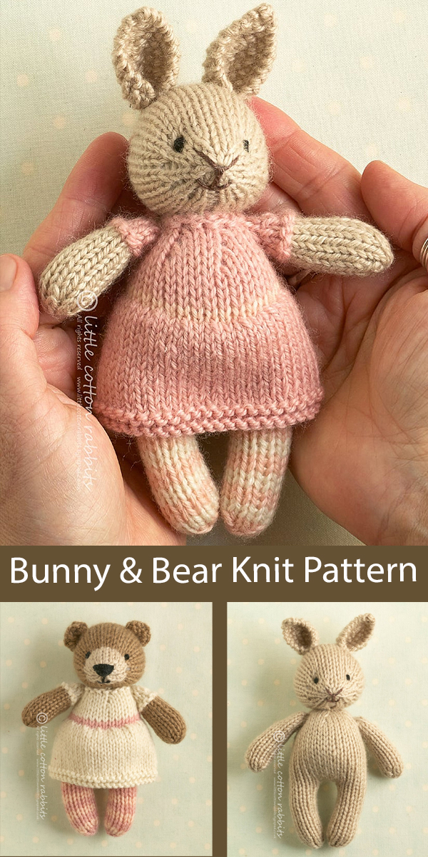 Bunny or Bear Knitting Pattern Toy Bunny or Teddy Bear