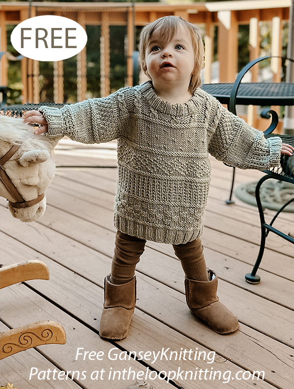 Free Mini Gansey Sweater Knitting Pattern