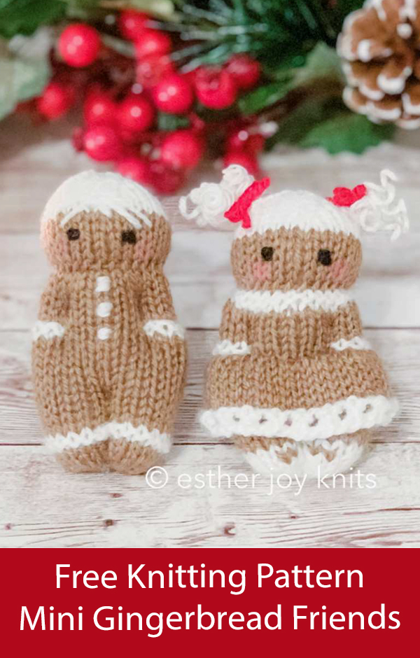 Free Christmas Toy Knitting Pattern Mini Gingerbread Friends Dolls
