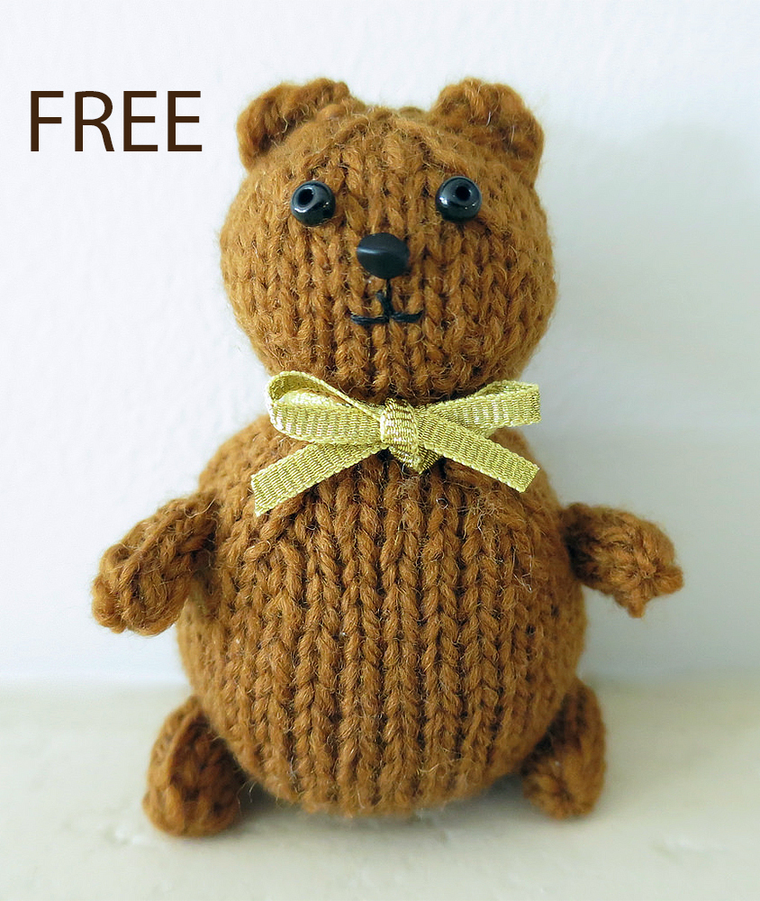 Free Knitting Pattern Mini Knit Teddy Bear Toy