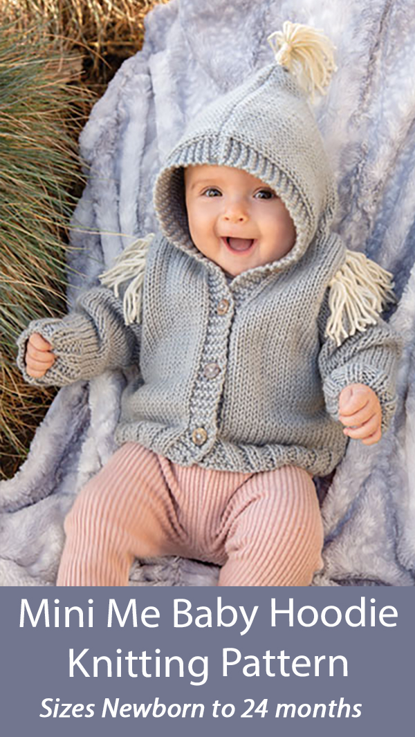 Baby Cardigan Knitting Pattern Mini Me Hoodie