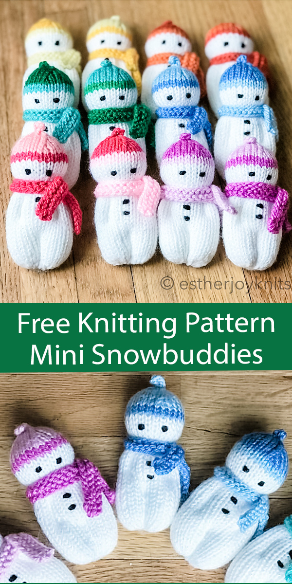 Free Christmas Ornament Knitting Pattern Mini Snowbuddies