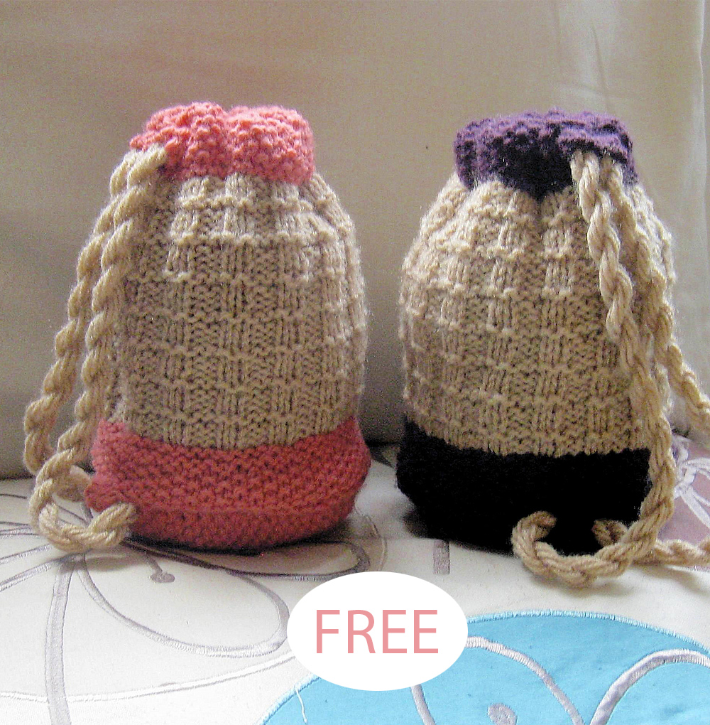 Free Mini Waffle Duffle Knitting Pattern