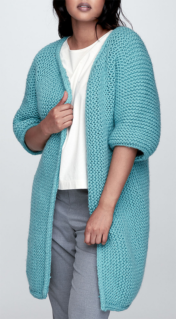 Free Knitting Pattern for Easy Garter Stitch Minimalist Jacket