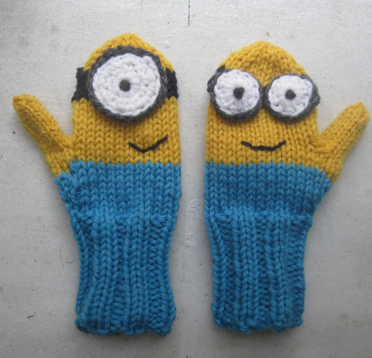 Free Knitting Pattern for Minion Mittens