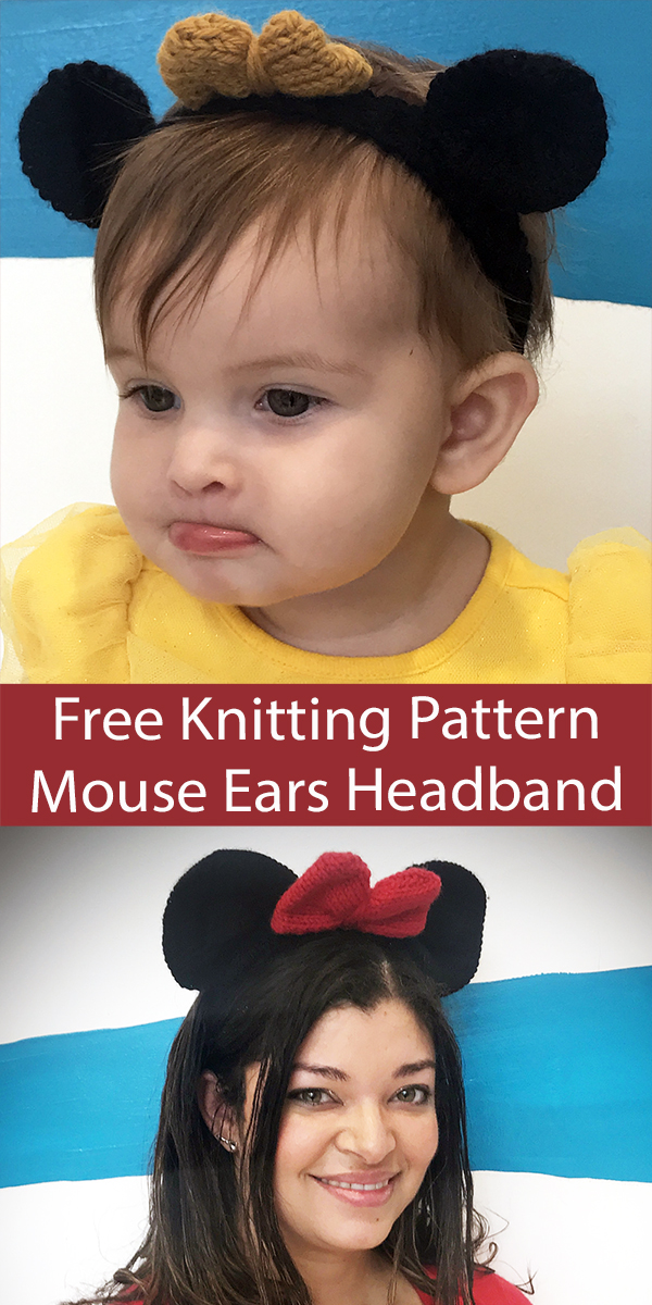 Free Headband Knitting Pattern Mouse Ears Headband Baby and Adult