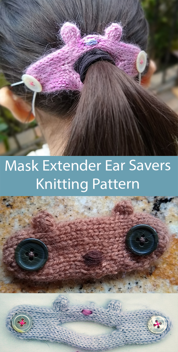 Free Mask Extender Knitting Pattern for Kids Mio's Ear Savers