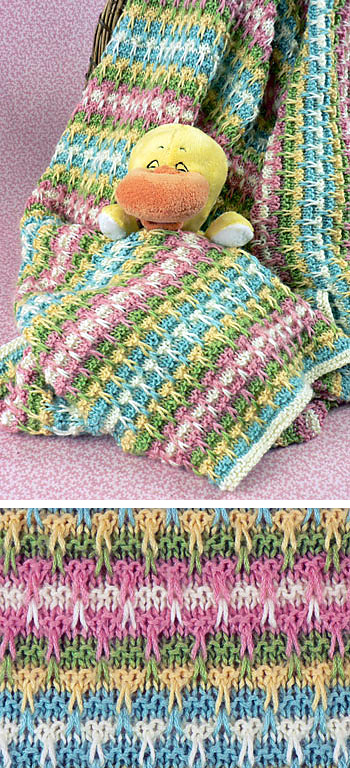 Free knitting pattern for Mirbeau Baby Blanket