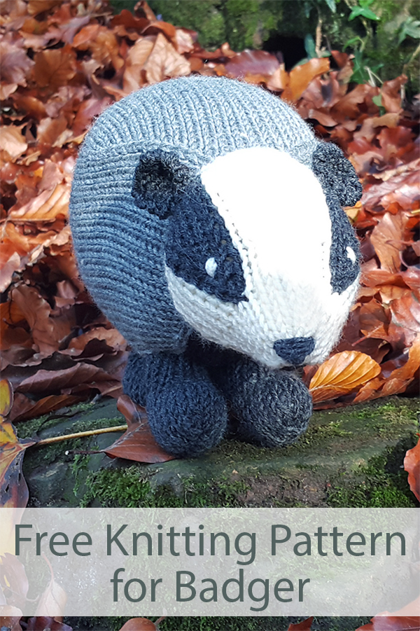 Free Knitting Pattern for Badger Toy Softie