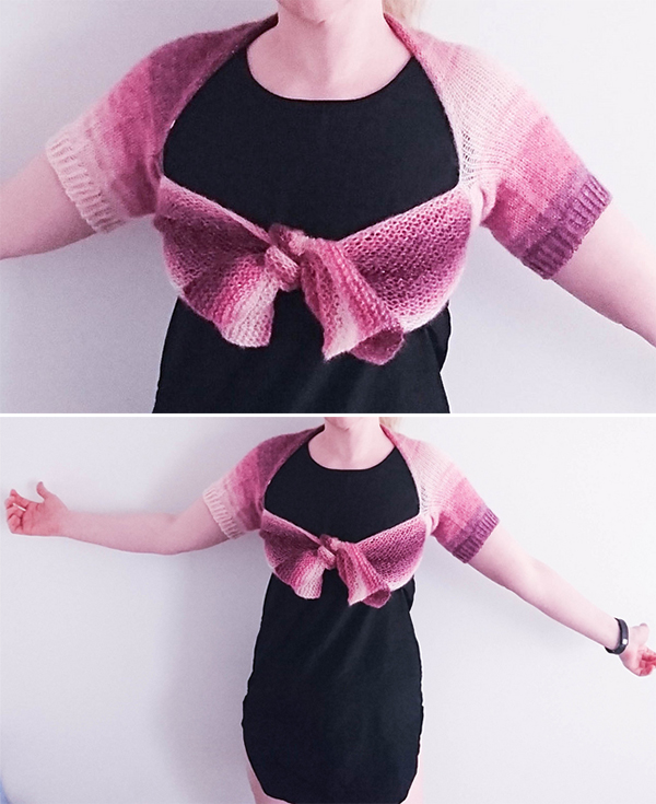 Knitting Pattern for Miss Carter Tie Front Shrug