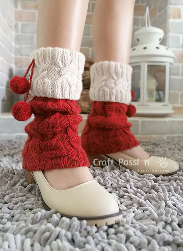 Free Knitting Pattern for Miss Santa Cuff Leg Warmers