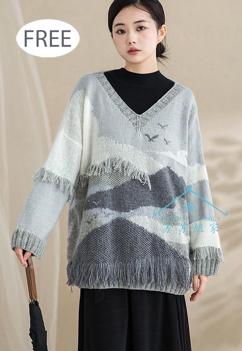 Free Misty Mountains Melody Sweater Knitting Pattern