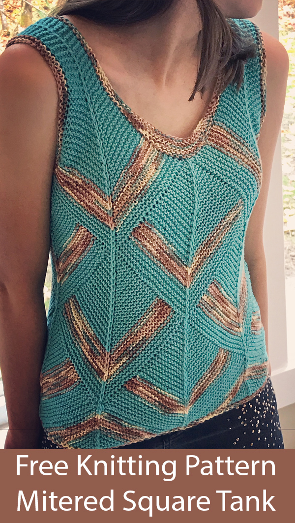 Free Knitting Pattern for Mitered Square Tank Top