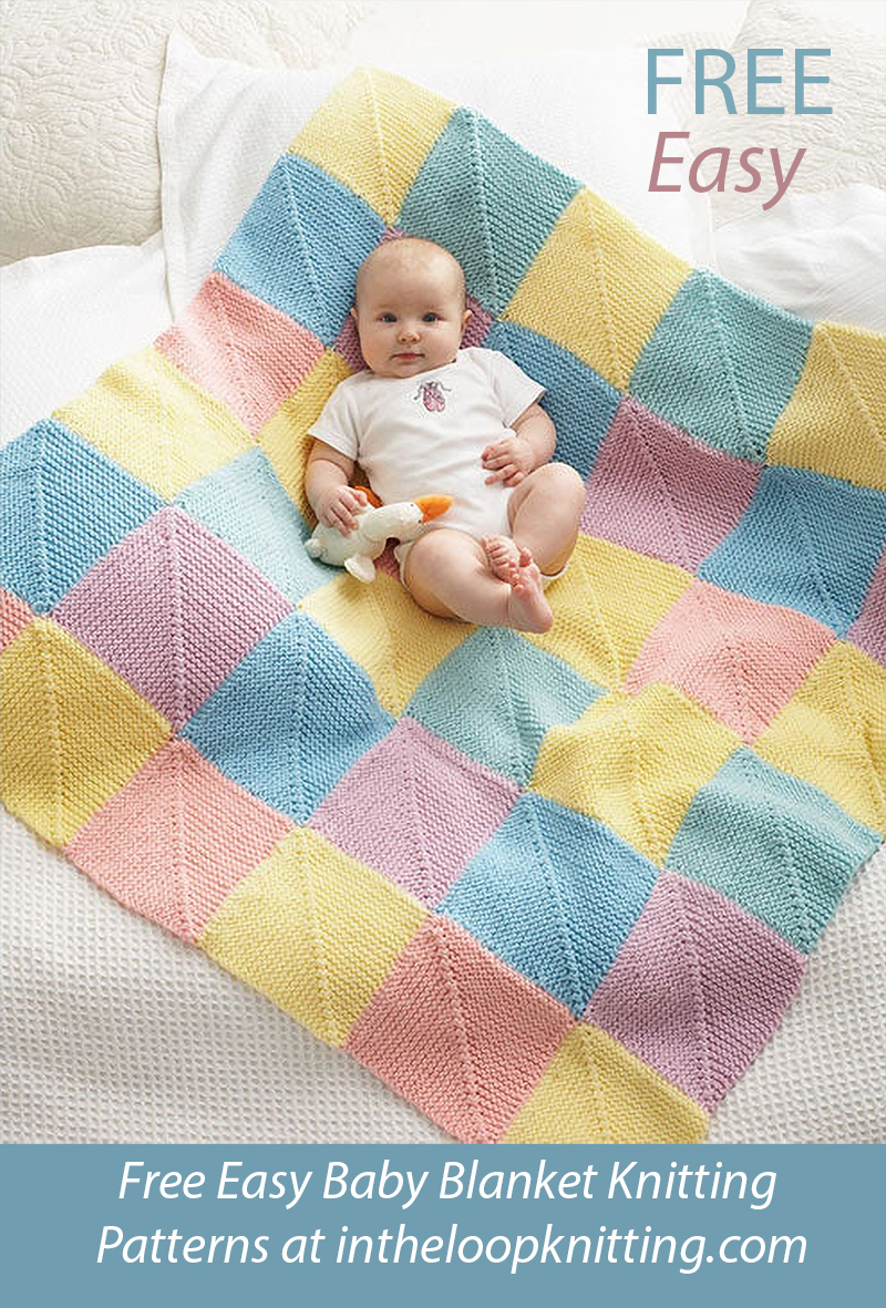 Free Easy Mitered Squares Baby Blanket Knitting Pattern