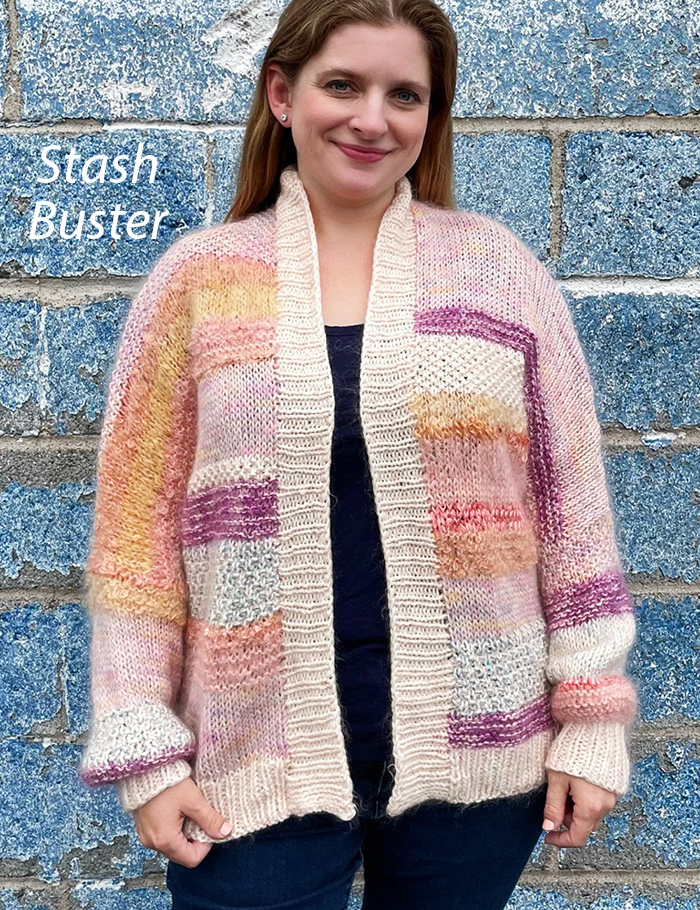 Mix It Up Stash Sweater Cardigan Knitting Pattern