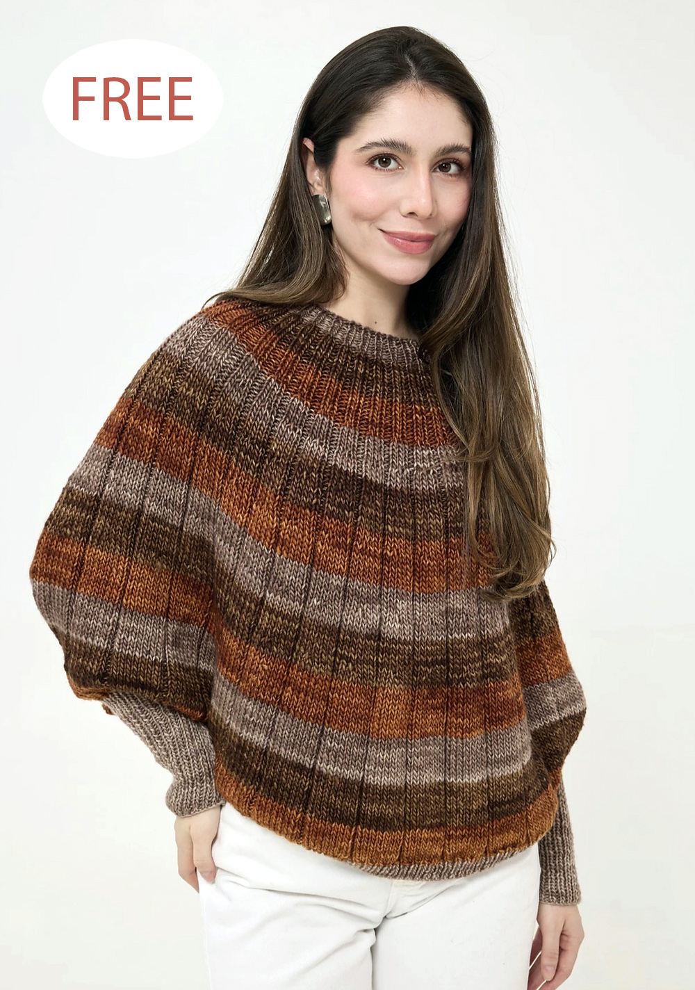 Free Knitting Pattern for Mocha Muse Poncho Blouse Poncho Swoncho