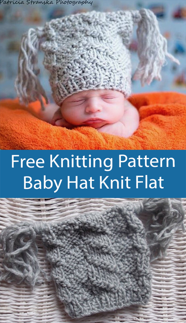 Free Baby Hat Knitting Pattern Mock Cable Newborn Baby Hat Knit Flat