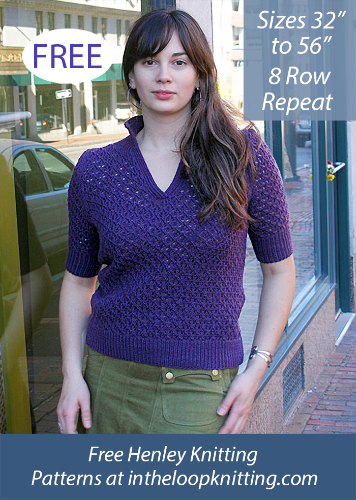 Free Modern Lace Henley Knitting Pattern 