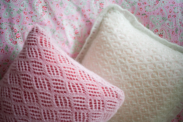 Mohair Lace Pillows Free Knitting Pattern and more free pillow knitting patterns