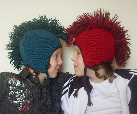 Free knitting pattern for Mohawk Hat and more fun hat knitting patterns