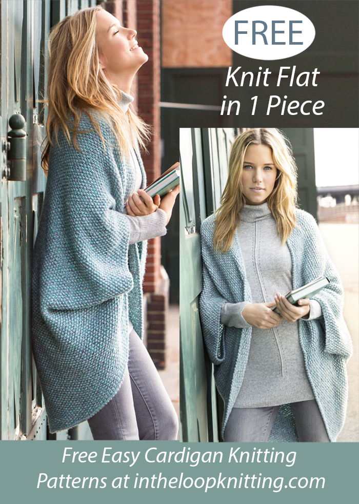 Free Easy Rectangle Cardigan And Cowl  Knitting Pattern