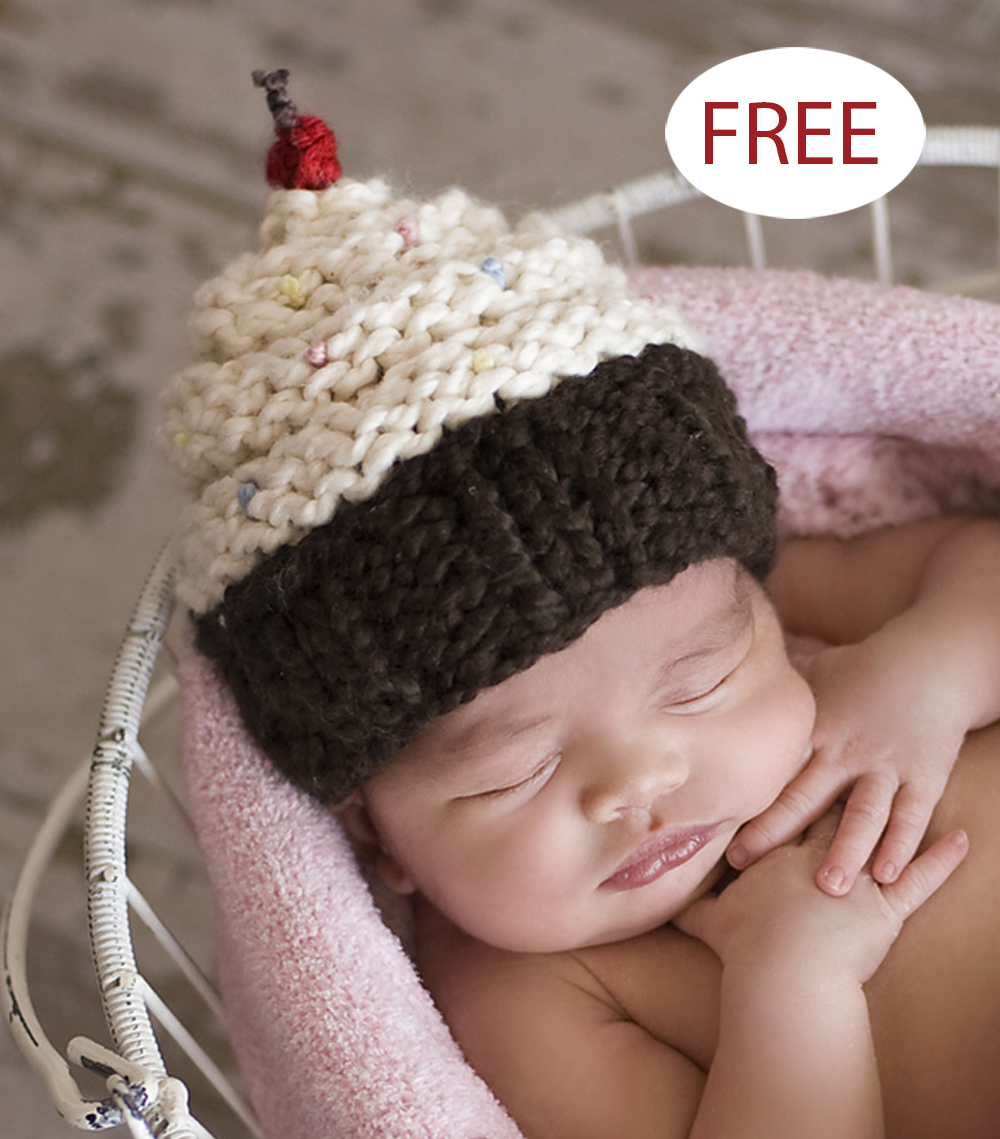 Free Momma's Cupcake Baby Hat Knitting Pattern 