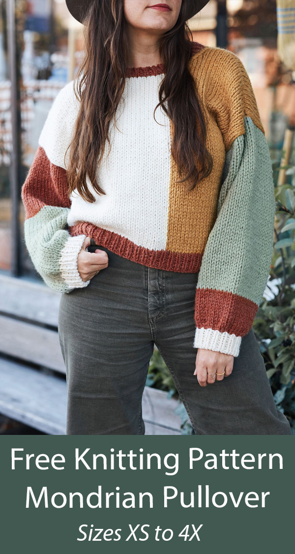 Free Sweater Knitting Pattern Mondrian Pullover