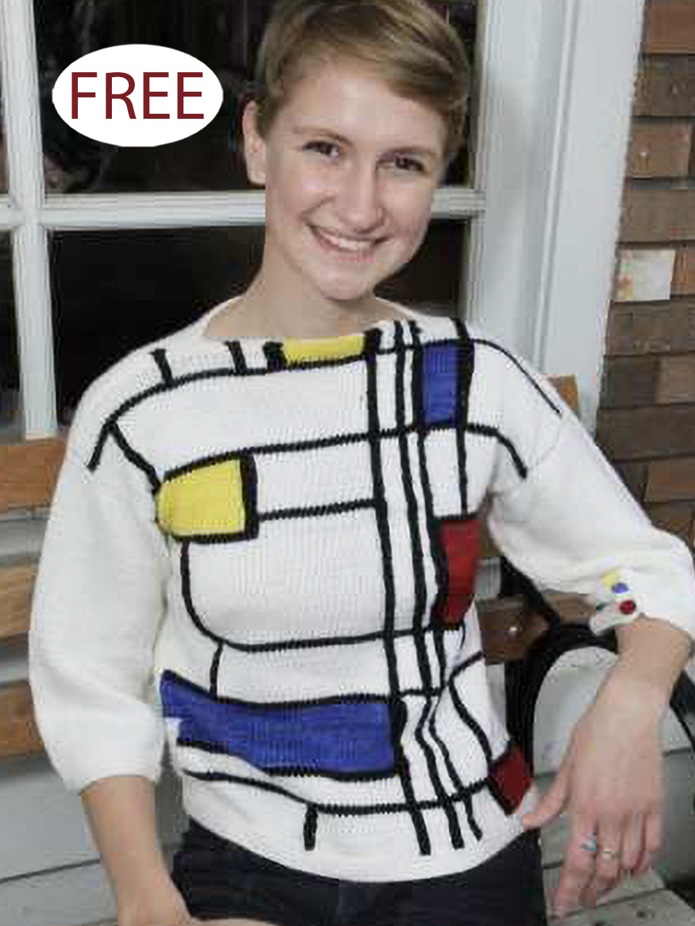 Mondrianesque Sweater Free Knitting Pattern 