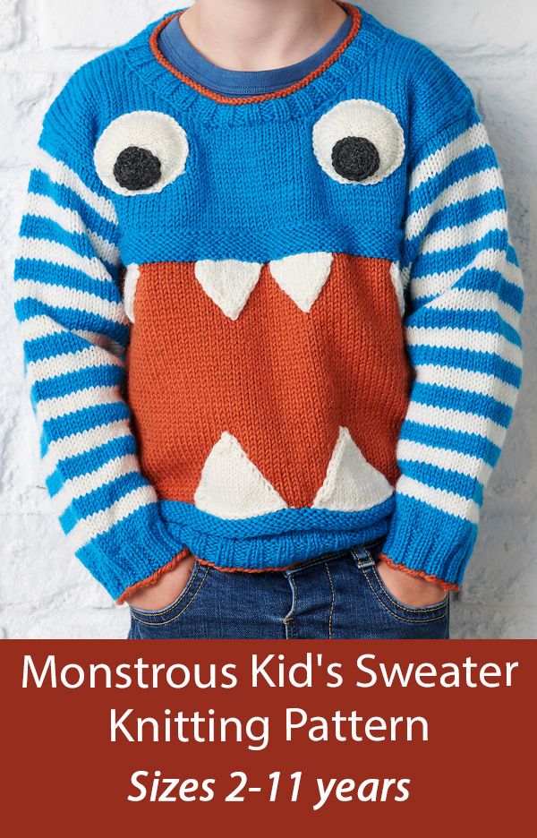Sweater Knitting Pattern Child's Monstrous Sweater Jumper 