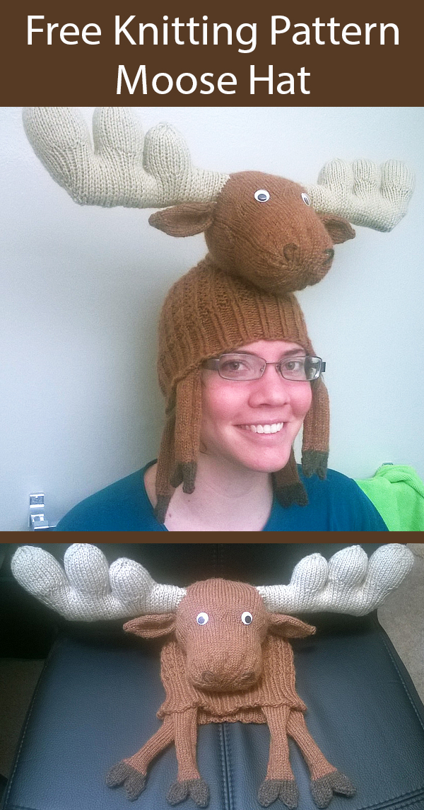 Free Knitting Pattern Moose Hat Halloween Hat