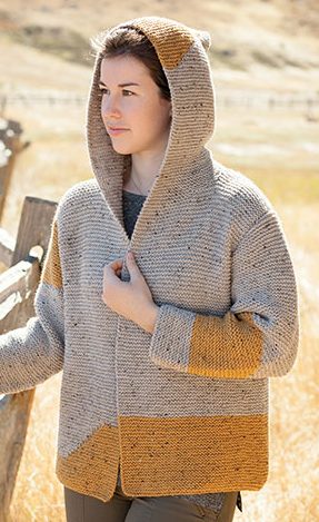 knitted jumper with hood