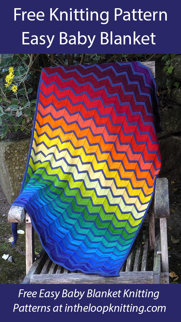 Free Baby Blanket Knitting Patterns Easy Grandma's Rainbow Stash Buster
