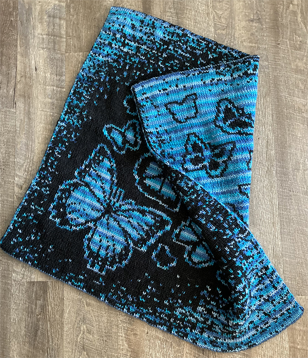 Free Morpho Butterfly Throw Knitting Pattern