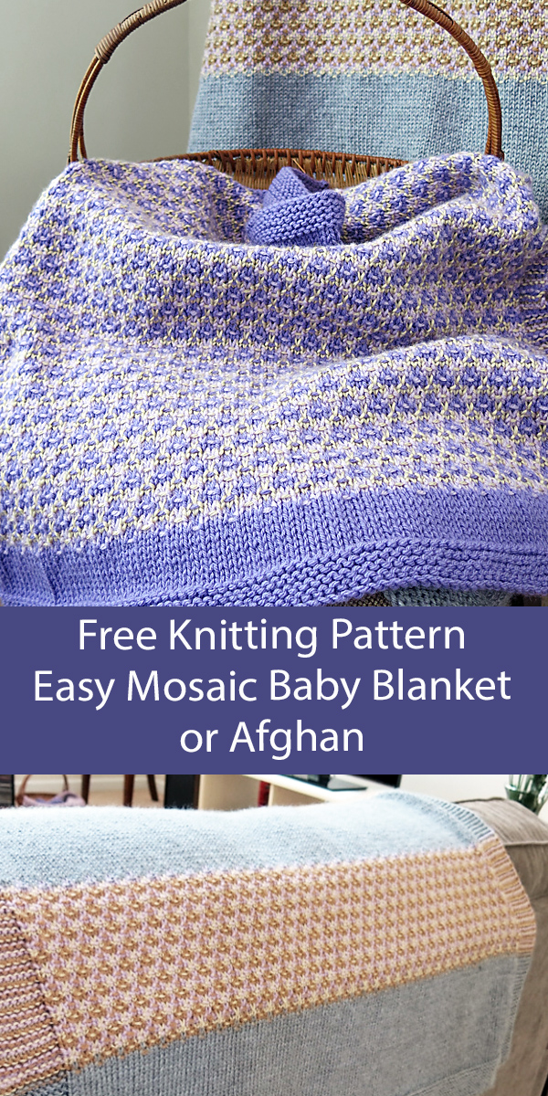 Free Blanket Knitting Pattern Mosaic Baby Blanket or Throw