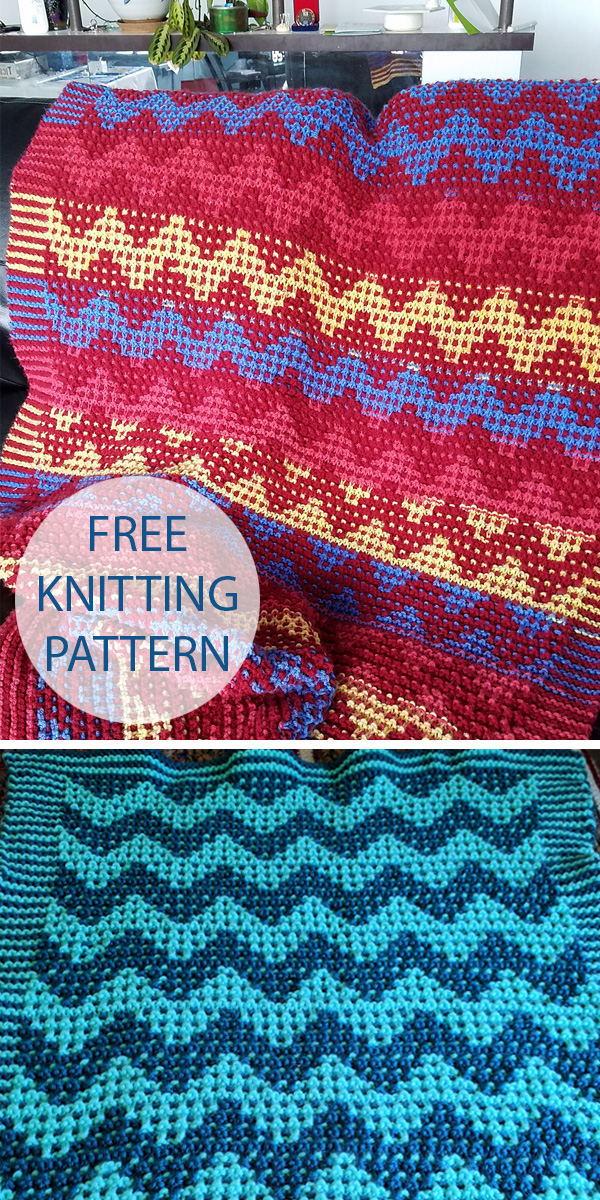 Free Knitting Pattern for Mosaic Chevron Blanket