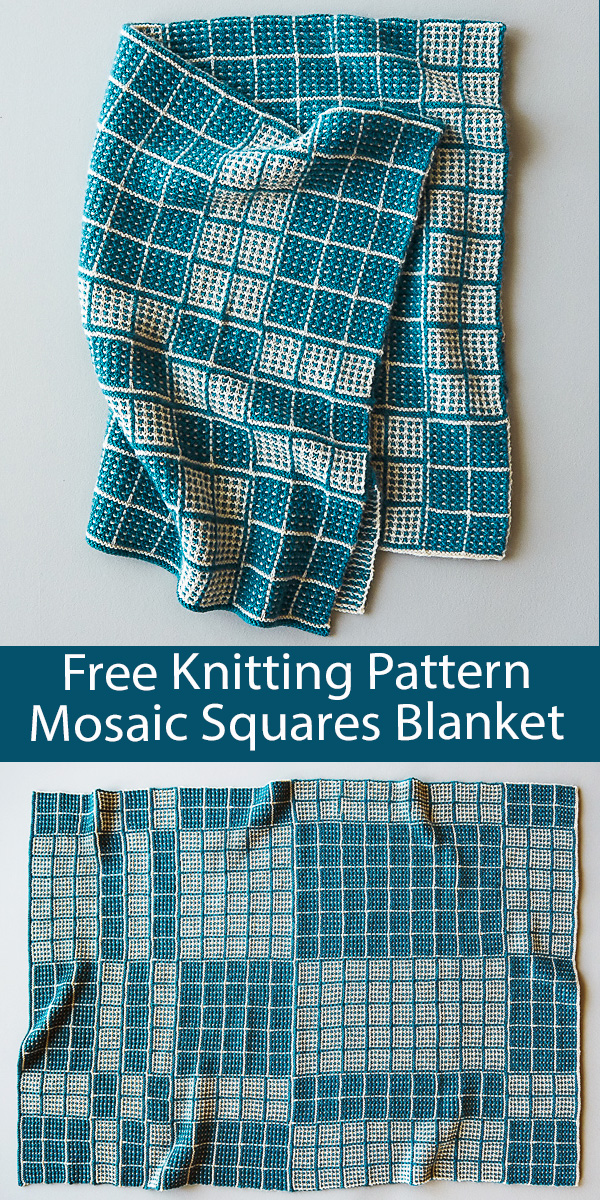 Free Blanket Knitting Pattern Mosaic Squares Blanket