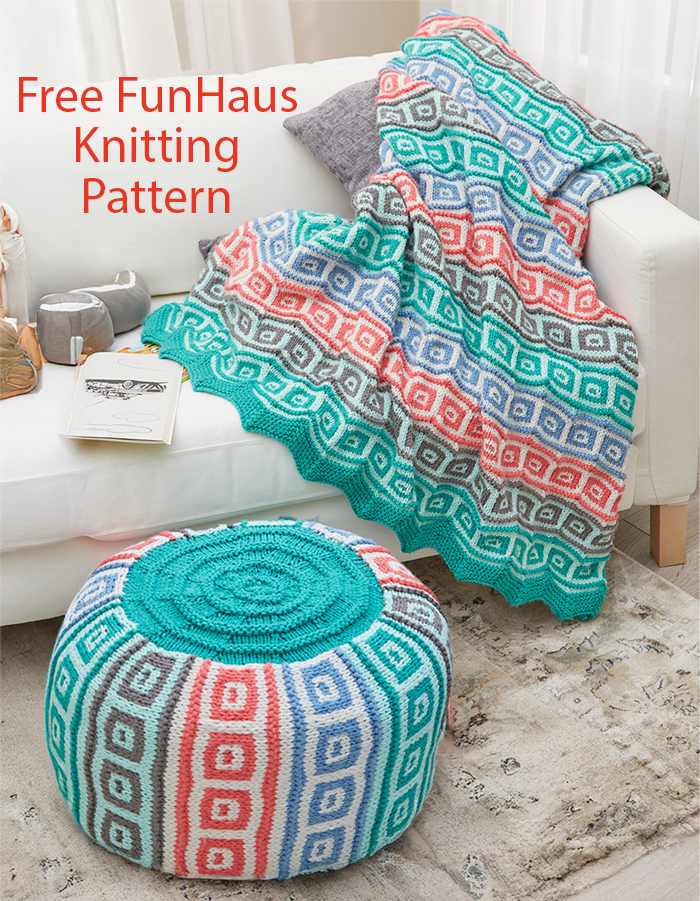 Free Knitting Pattern for Mosaic Squares Throw