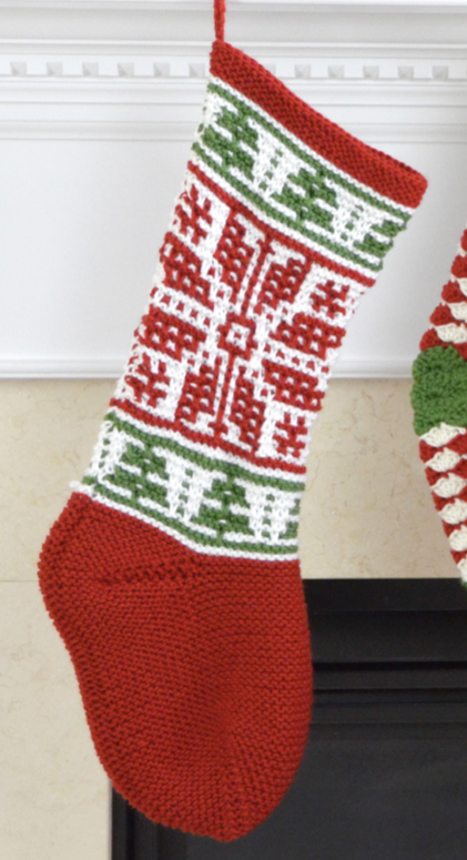 Free Knitting Pattern for Mosaic Stitch Stocking