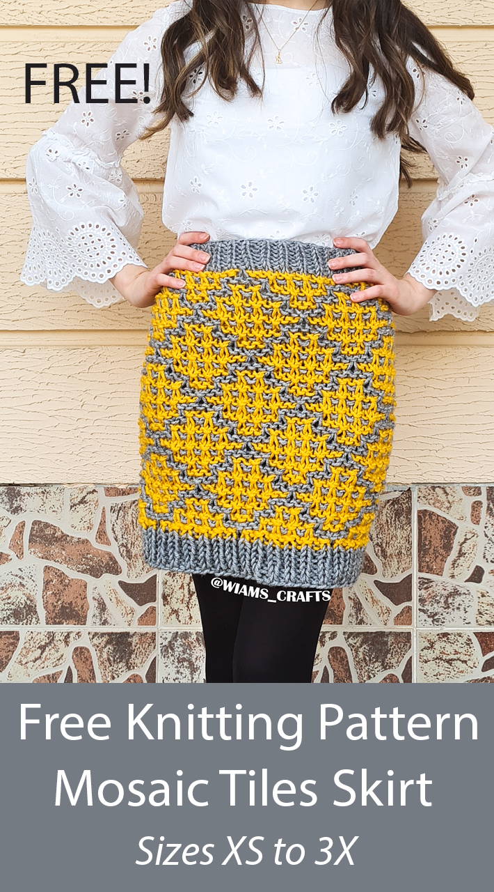 Free Skirt Knitting Pattern Mosaic Tiles Skirt